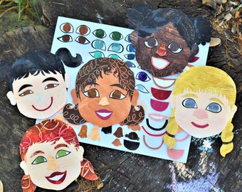 Girl Create a Face Paper Doll | Teacher Prop | Homeschool | Printable | by: Bri & Children