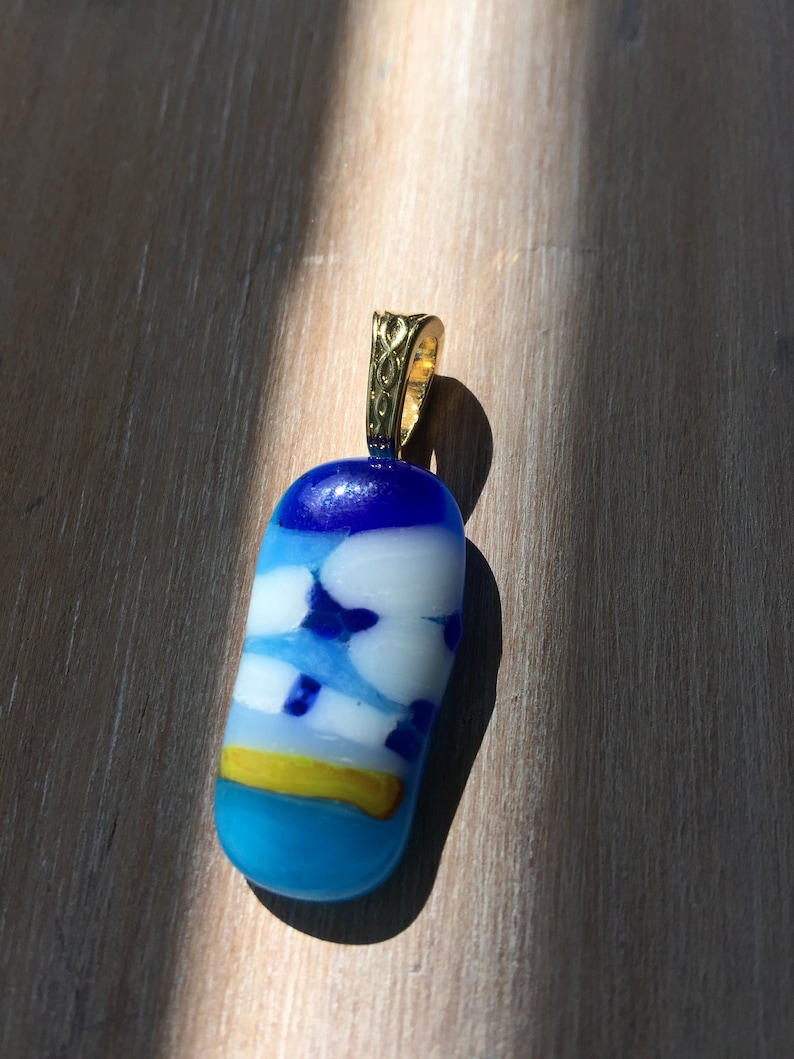 New Mexico Sky fused glass pendant
