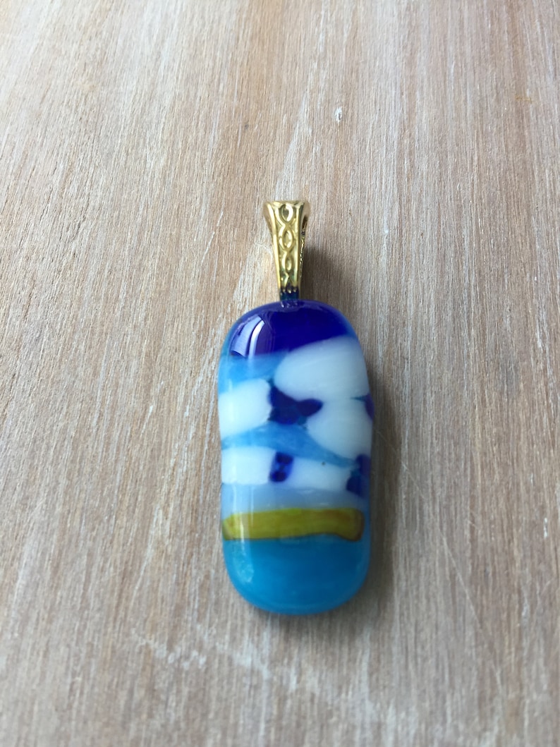 New Mexico Sky fused glass pendant