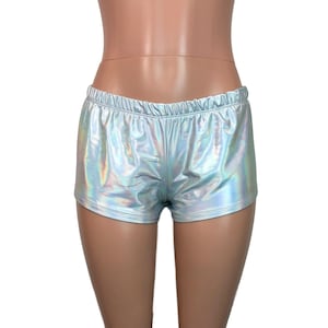 Opal Holographic Rave Shorts - Holograph Booty Shorts - Loose Festival Shorts