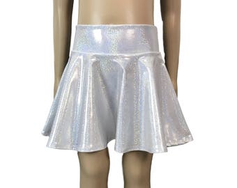 Children's Silver Holographic - Skater Skirt, Circle Skirt, Costume Skirt