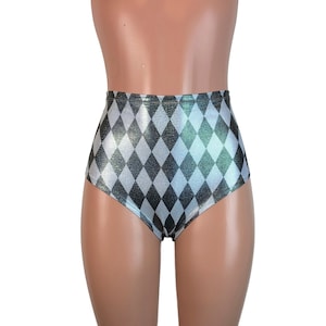Harlequin Holographic High Waisted Hot Pants - Booty Shorts - Bikini Bottom - Festival or Rave Clothing
