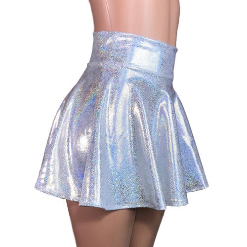 Liquid - Black Flat Sequin Skater Skirt with Waistband main image 1