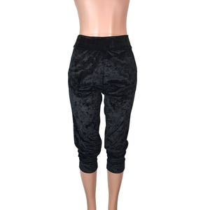 Black Crushed Velvet Joggers W/ Pockets High Waisted Jogger - Etsy