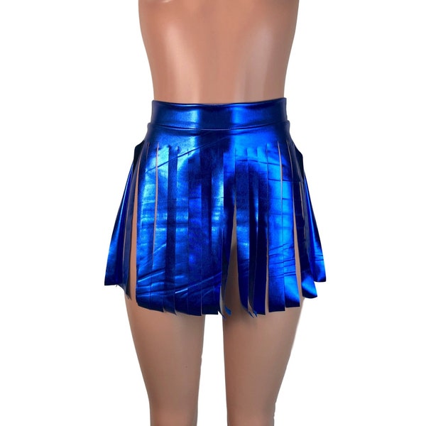 Purple Metallic Fringe Skirt