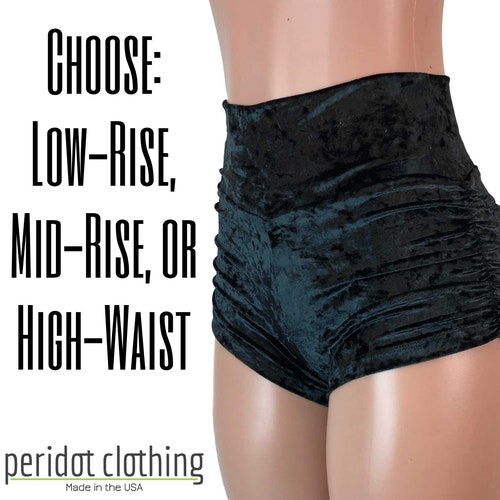 Black Crushed Velvet Booty Shorts Rave 