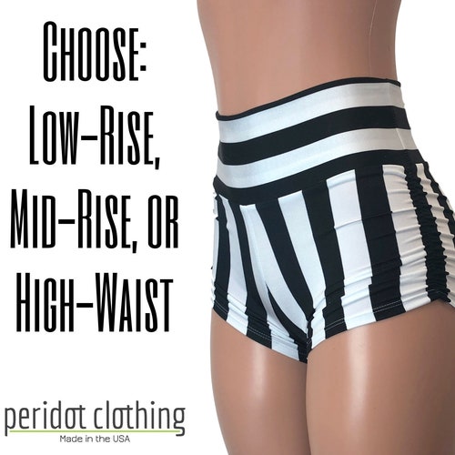 Ruched Booty Shorts black \u0026 White 