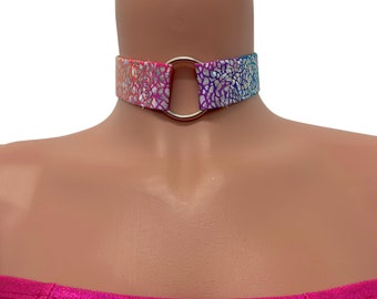 Holographic Ring Choker *Rainbow Avatar* - Thick Holo Choker Necklace