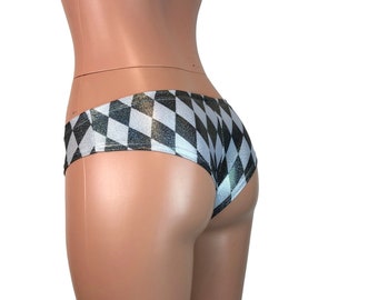 Harlequin Holographic Cheeky Hot Pants - Booty Shorts - Bikini Bottom - Rave Clothing
