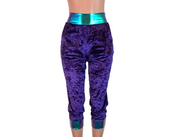 purple velvet pants womens