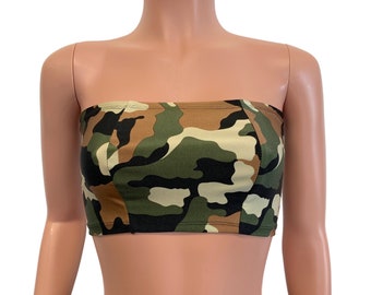 Tube Top Bandeau - * Camo Camouflage * - Festival Top, Rave Outfit, Burning Man Clothing