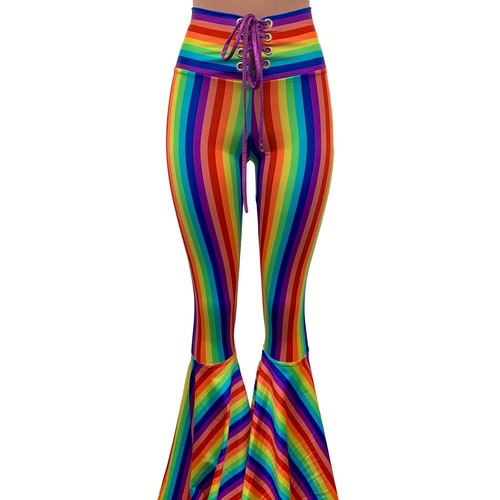 rainbow Stripe Flare Pants 