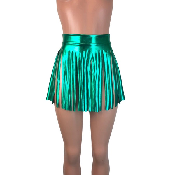Green Holo Fringe Skirt main image 1