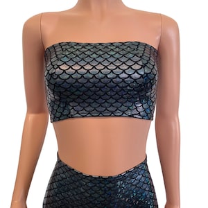 Tube Top Bandeau - *Black Mermaid* - Costume Top, Festival Clothing, Cosplay Outfit, Rave Clothes