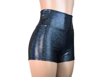 black high waisted ripped shorts