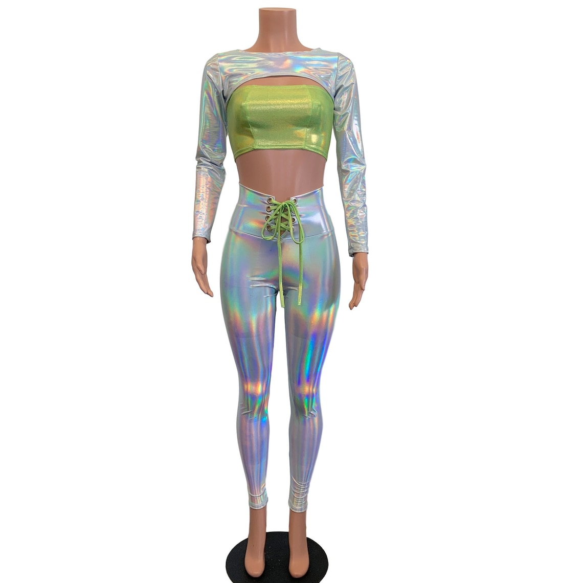 Rave Alien Costume - Opal Holographic Iridescent | Festival Fashion ...