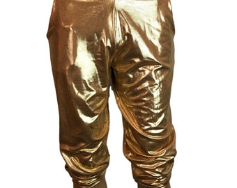 Men s Gold Mystique Metallic Joggers W Pockets Jogger Pants Rave Festival EDM Athletic Etsy Canada
