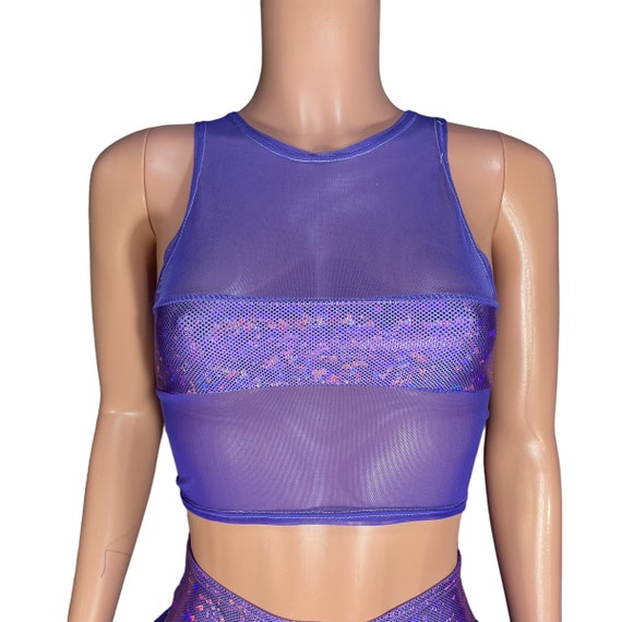 ★EXPIRED GIRL★ Libra Camo Top Purple Purple Cheetah Camisole Top