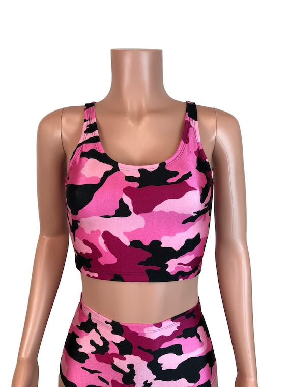 pink camo crop top