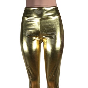 Metallic Gold Leggings Pants Rave Pants, Festival Clothing, EDM Clothes ...