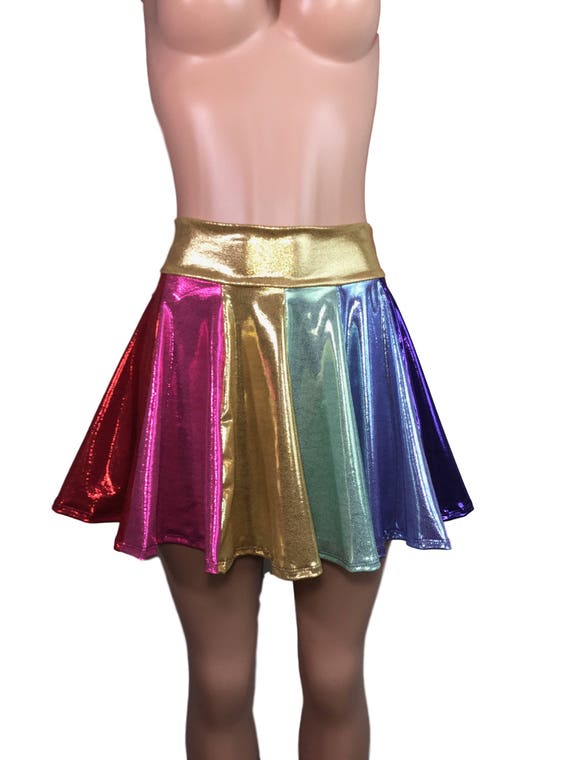 metallic rainbow skirt
