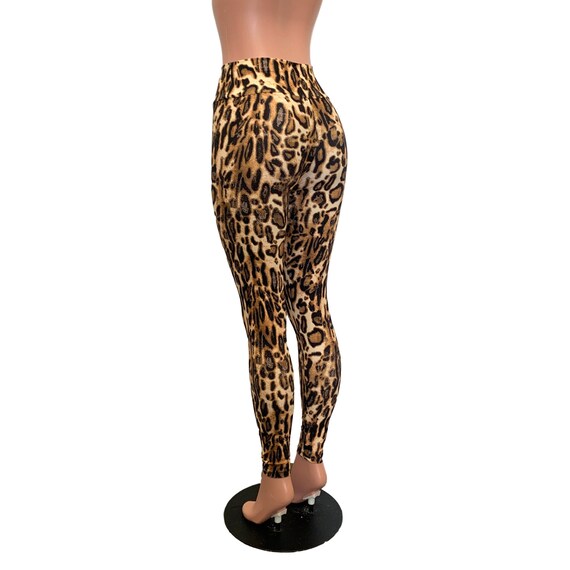 High Waist Leggings Leopard Print 80s 