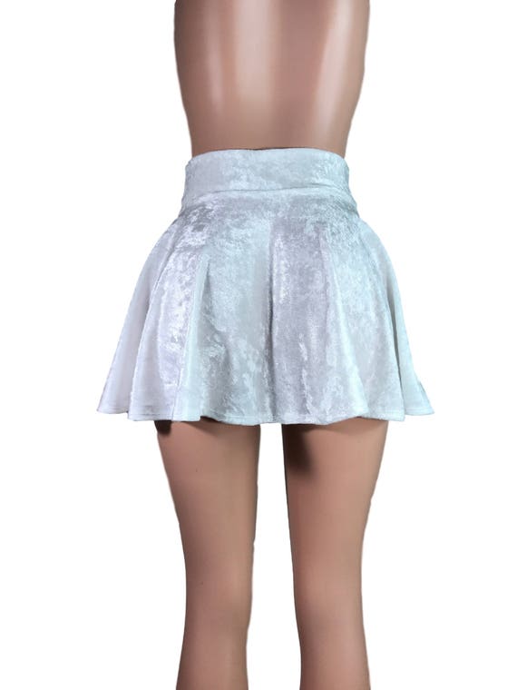 Jupe Patineuse Topshop En Velours écrasé Argenté - Taille 8 - Neuve Avec étiquette - Style Disco