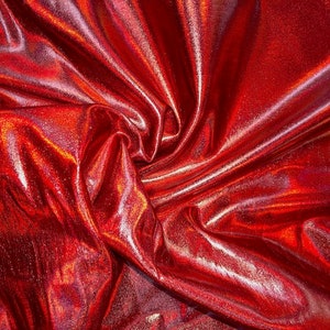 Red Holographic Nylon Spandex Fabric by-the-yard