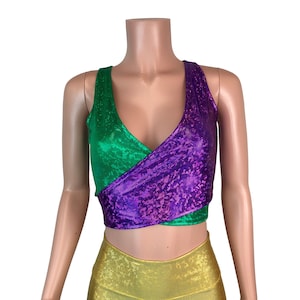 Mardi Gras Wrap Top - Rave Clothing - Festival Outfit - Mardi Gras Costume