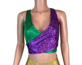 Mardi Gras Wrap Top - Rave Clothing - Festival Outfit - Mardi Gras Costume