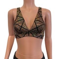Rave Bralette - *Glass Pane Holographic* Gold or Silver - Festival Top, Burning Man Outfit, Rave Clothing