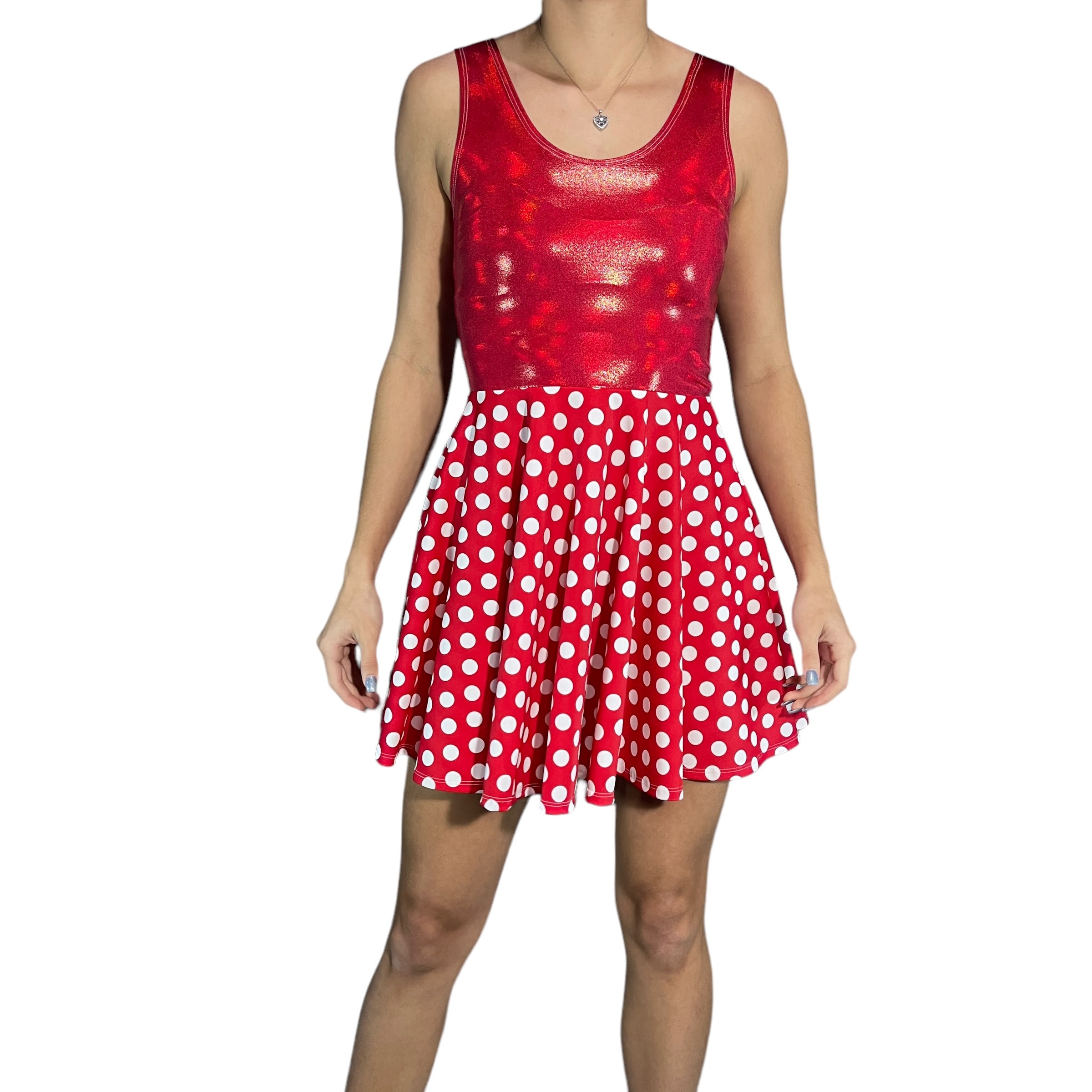 strapless open back dress Unique Vintage Polka Dot Swing Dress – Suzie's Bombshell Boutique main image 0