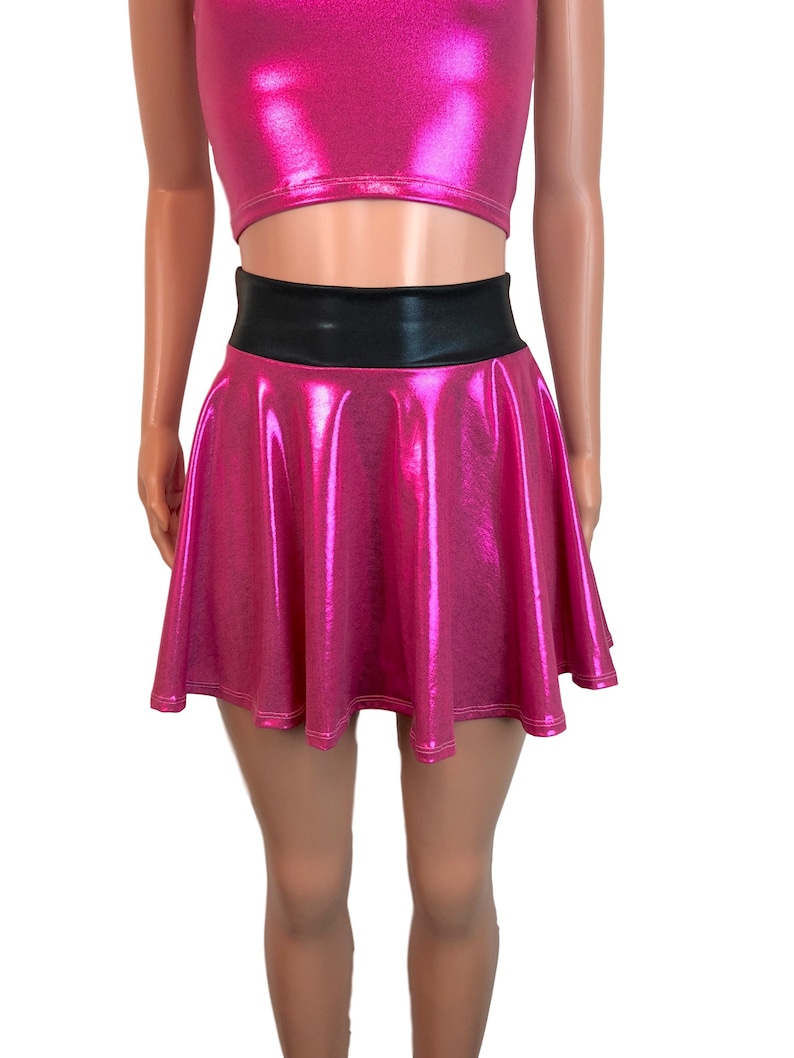 Custom High Waisted Skater Skirt Clubwear Rave Wear Mini Etsy