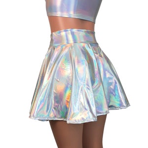 Opal Holographic Skater Skirt Holograph Rave Skirt - Etsy