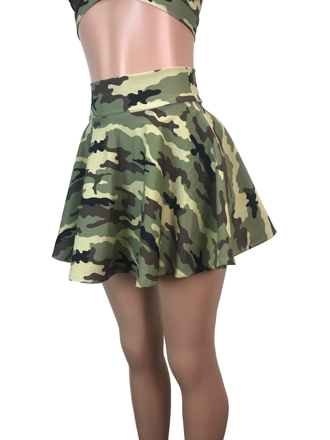 Camouflage Camo High Waisted Skater Skirt Clubwear Rave - Etsy