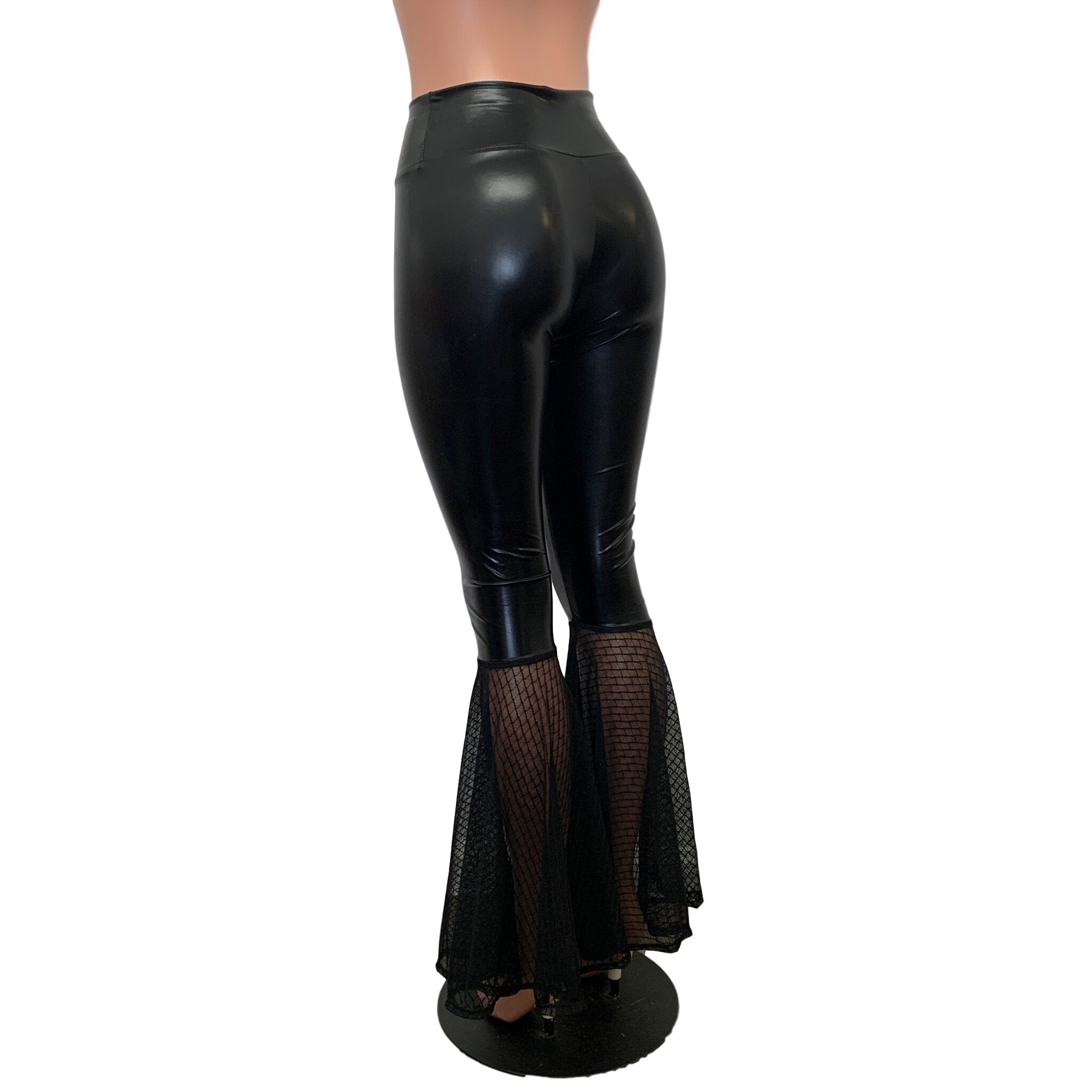 Y2K BLACK MESH BELLBOTTOMS - 24-30