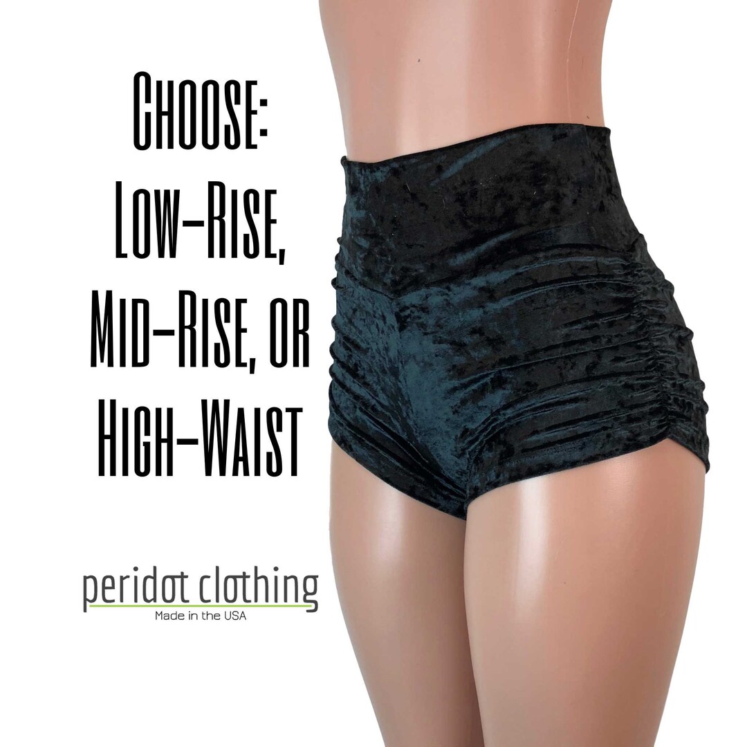 Black Crushed Velvet Booty Shorts Rave Shorts Scrunch Booty Shorts CHOOSE Your RISE Roller Derby Festival Rave Clothing Etsy Canada