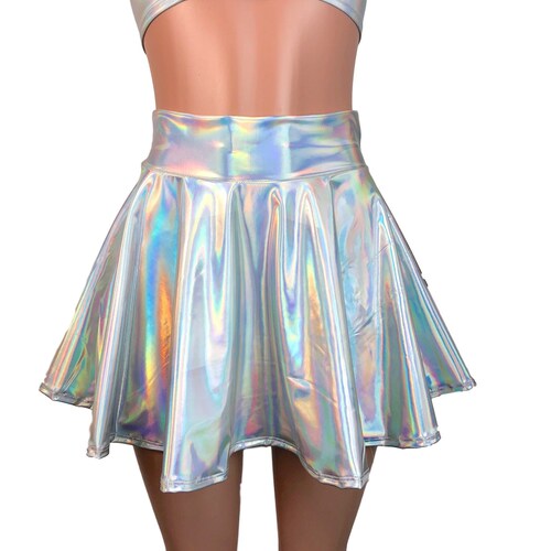 Opal Holographic Skater Skirt Holograph Rave Skirt - Etsy