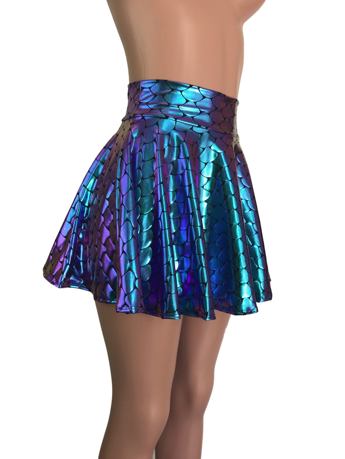 Holographic Mermaid Scale Running Trumpet Skirt main image 0