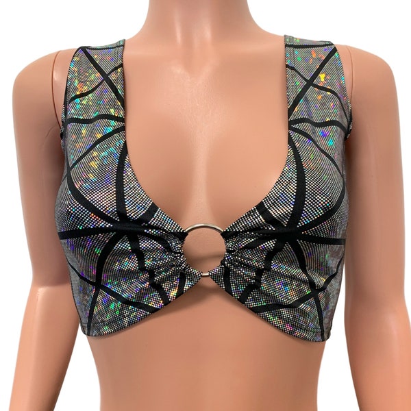 Custom Inked One Shoulder Crop Top - Hologram