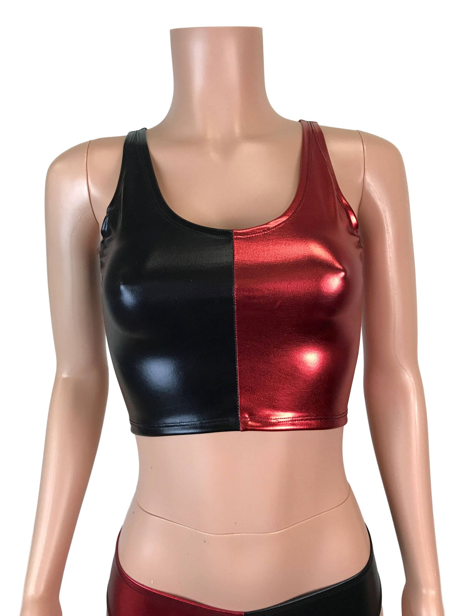 Harley Quinn Crop Top Tank Rave Outfit Harley Quinn Costume Etsy