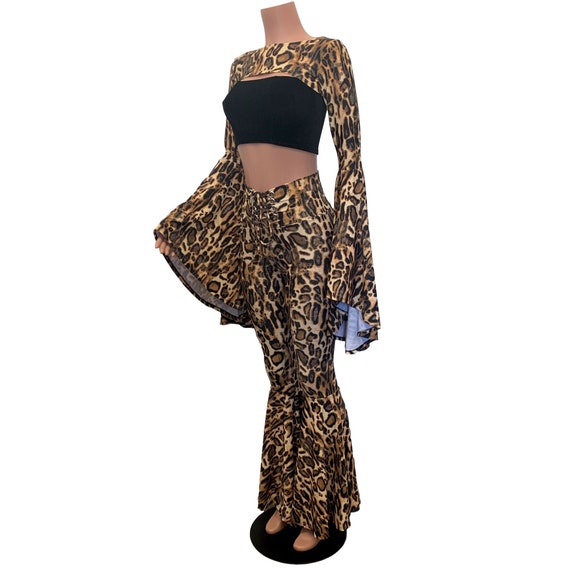 animal print bell bottoms