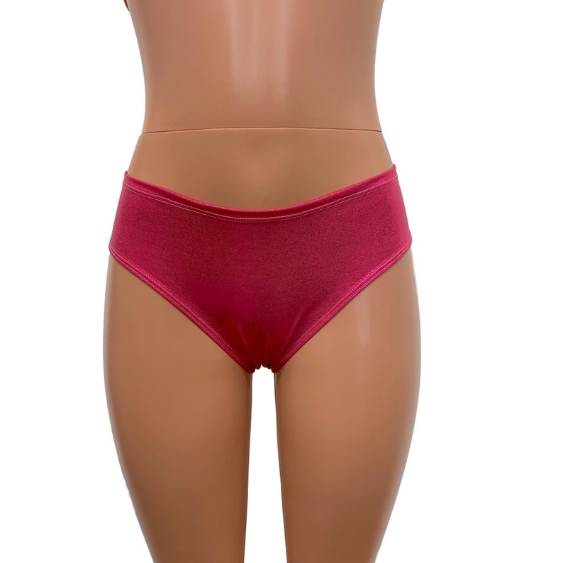 Cheeky Bikini Bottom Metallic Bikini Festival Shorts Rave Bottoms *Pink Mystique*