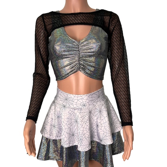 Vixen Crop Mesh Embellished Top Vixen Crop Mesh Embellished Top