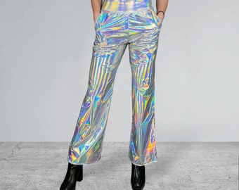 【COLOR iN ID】Shining Over Pants Amazon.com: Womens High Waisted Shiny Metallic Jogger Pants