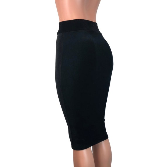 Long Pencil Skirt Black Velvet Bodycon Skirt Velvet Midi - Etsy