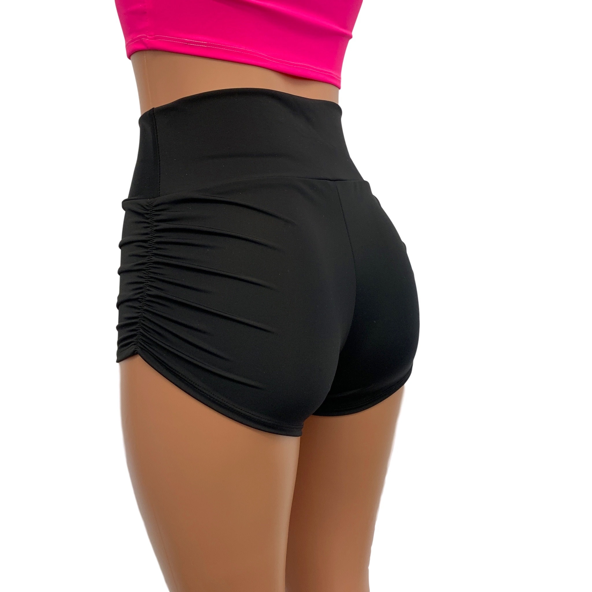 Ruched High Waist Booty Shorts Athletic Pole Shorts CHOOSE Your