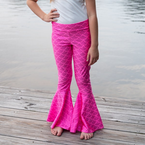 Children's Pink Mermaid Bell Bottoms, Child Mermaid or Merman Costume Pants