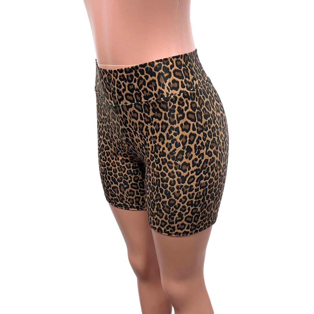 Cheetah Biker Shorts in Animal Print Spandex | Festival Shorts, Leopard ...