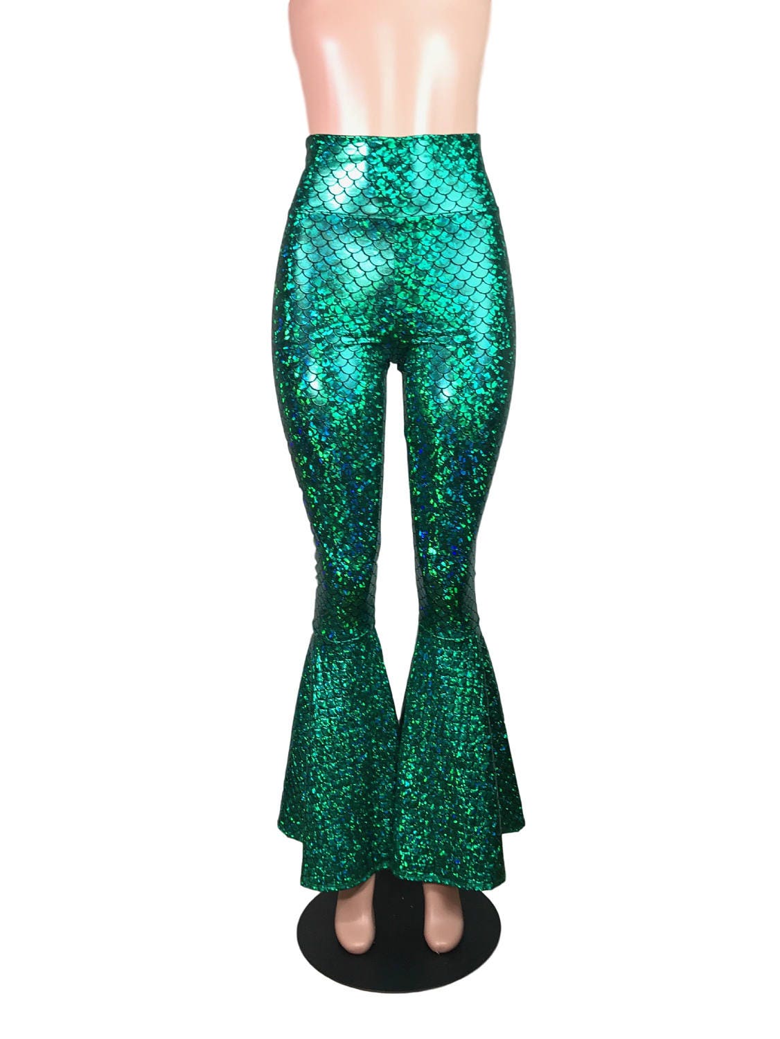 Women's Festival Pants, Burning Man Leggings, Green Blue Sequin